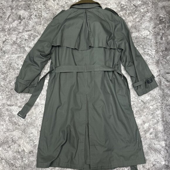 Vintage Trench Coat Made In Poland R40 Zip Out Liner Removal Collar Wool Collar - Picture 2 of 6